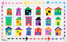Tapis maisons colorées